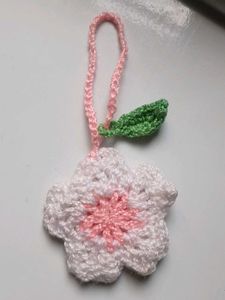 Handmade Crochet Sakura Flower keychain