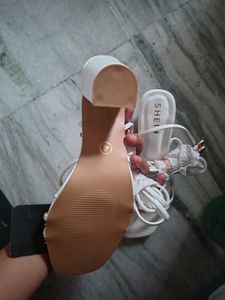 White Strappy Lace-Up Heels gladiators heel