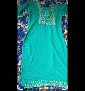 Beautiful Teal Embroidered Kurta
