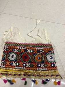Embroidered Ethnic Skirt with Tassels