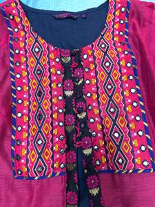 Two Layered Suit Set Mirror Embroidery Dupatta
