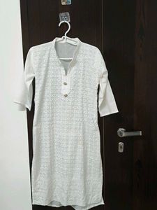 White Embroidered Kurti