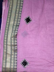 Elegant Pink Embroidered Saree