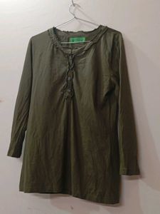 Olive Green Henley Top