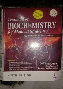VASUDEVAN Textbook of Biochemistry for Medical Stu