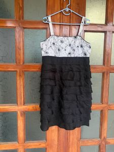 Black &amp; White Tiered Dress