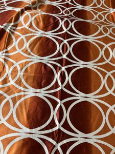 5 pcs. Elegant Brown &amp; White Patterned Curtain