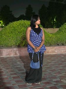 Blue Printed Spaghetti Top
