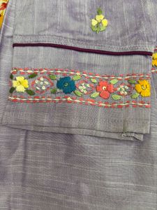 lavender Embroidered Kurta