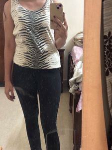 Stylish Tiger Print Sleeveless Top