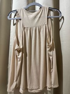 Stylish Beige Sleeveless Top