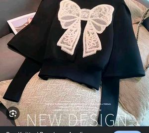 black korean lace bow crop top 👍