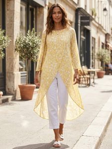 Yellow Floral Print Kurta