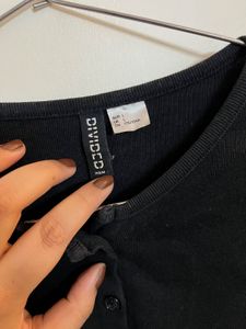 H&amp;M classic Black Button-Up Cardigan