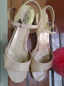 Beige Heels with Ankle Strap