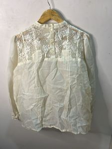 Sheer Lace Detail Vintage Blouse