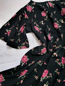 Floral Print Flared Dress