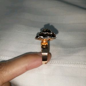 Red Black Golden Rose Ring
