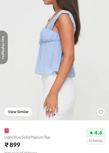 Light Blue Peplum Top