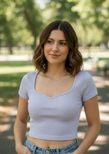 Lavender Square Neck Top