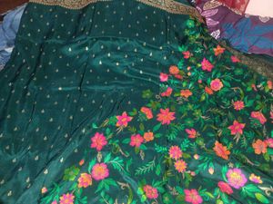 new unused designer Elegant Floral Design Saree