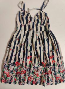 Striped Floral Mini Smocked Sun Dress