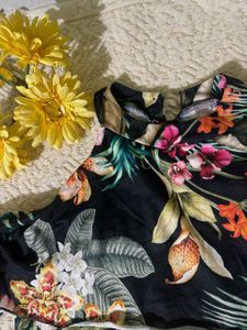 Tropical Cold Shoulder Top