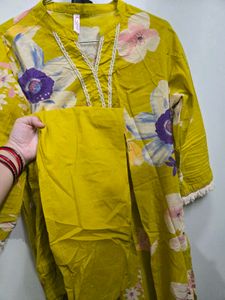 Avyco Kurta - Yellow Floral Print