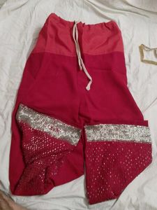 Embellished Palazzos Blood Red