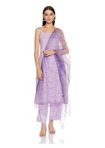 Suit set with organza dupatta