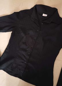 Classic Black Button-Up Blouse