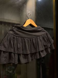 Black Ruffle Mini Skirt