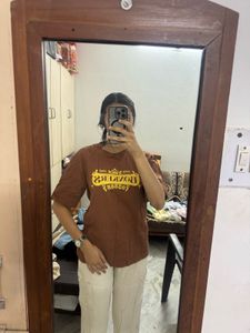 Brown Graphic Print T-Shirt