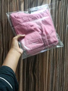 Chic Smocked Waist Pink Blouse