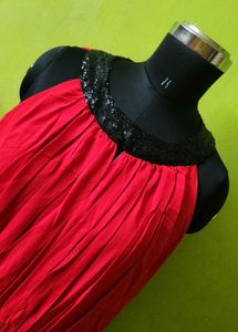 Elegant Red Maternity Gown