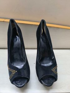 Black Peep Toe Heels
