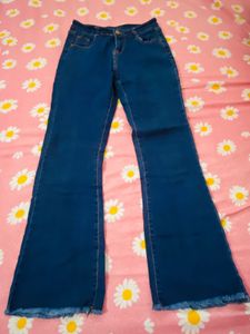 Flared Blue Denim Jeans