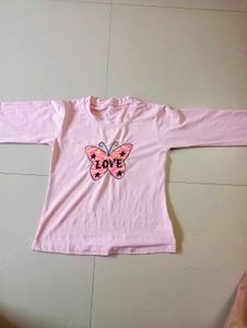 Cute Pink Butterfly "LOVE" Long Sleeve Shirt
