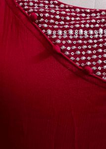 Elegant Maroon Embellished Ethnic dress