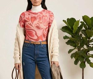 Mesh Heart Print Top