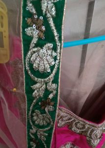 Girlish Peach And Magenta Lehnga