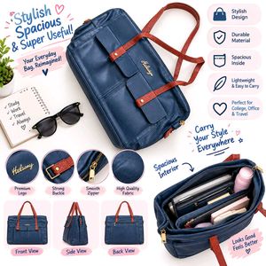 Stylish & Spacious Blue Tote Bag