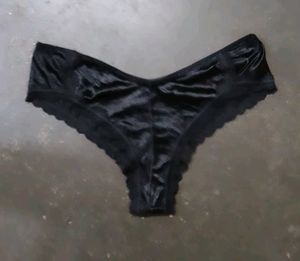 Black Lace Satin Panty