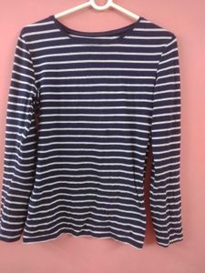 Classic Navy Striped Long Sleeve Top