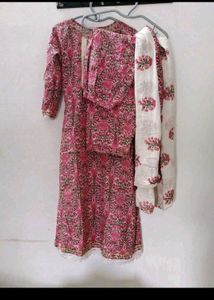 Beautiful Pink Printed Kurta Set with Dupatta