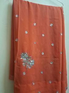 Embellished  Saree Blouse rust orange