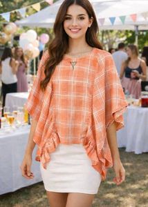 Peach&White Bodycon Dress