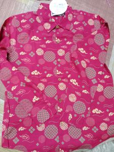 Fab india red printed casual shirts