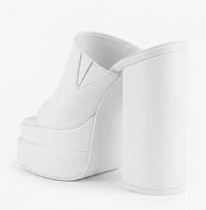 Chic White Platform Mules