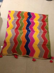 Vibrant Zigzag Dupatta with Tassels